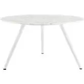 Lippa 54" Round Faux Marble Dining Table with Tripod Base in White