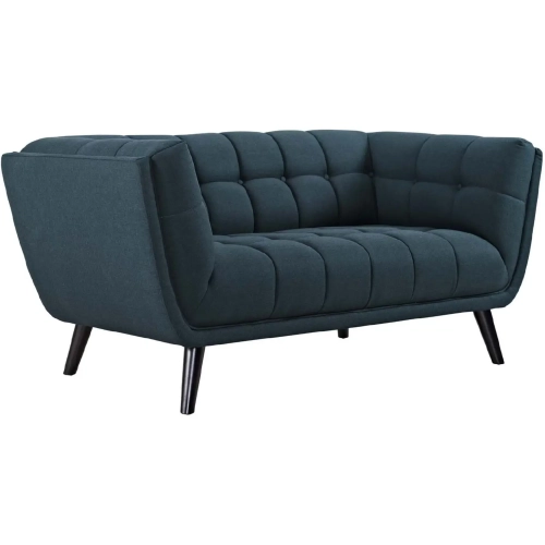 Bestow Loveseat in Tufted Blue Fabric