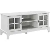 Isle 47" TV Stand in White & Tempered Glass