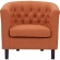 Prospect Arm Chair in Tufted Orange Fabric on Espresso Wood Legs