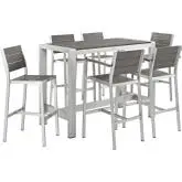 Shore 7 Piece Outdoor Patio Aluminum & Poly Wood Dining Set