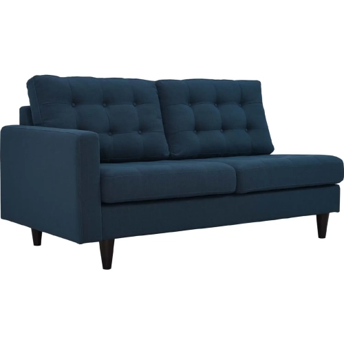 Empress Left Facing Loveseat in Tufted Azure Fabric