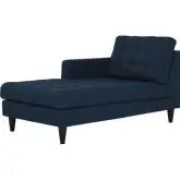 Empress Left Arm Chaise in Tufted Azure Fabric