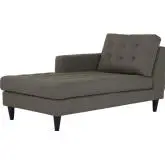 Empress Left Arm Chaise in Tufted Granite Fabric