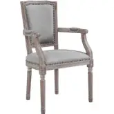 Penchant Dining Arm Chair in Light Gray Fabric