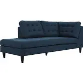 Empress Left Arm Facing Chaise in Tufted Azure Fabric