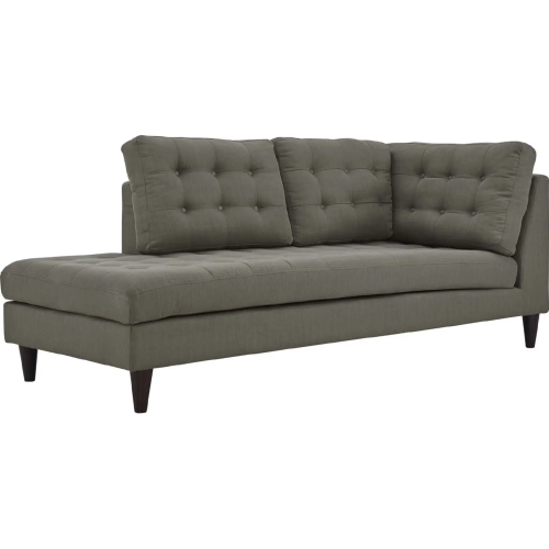 Empress Left Arm Facing Chaise in Tufted Granite Fabric