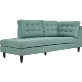 Empress Left Arm Facing Chaise in Tufted Laguna Fabric