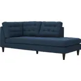 Empress Right Arm Facing Chaise in Tufted Azure Fabric