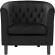 Prospect Arm Chair in Tufted Black Velvet on Espresso Wood Legs