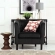 Prospect Arm Chair in Tufted Black Velvet on Espresso Wood Legs