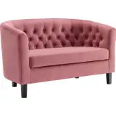 Prospect Loveseat in Tufted Dusty Rose Fabric