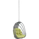 Whisk Outdoor Patio Swing Chair Without Stand in Poly Rattan w/ Peridot Cushion