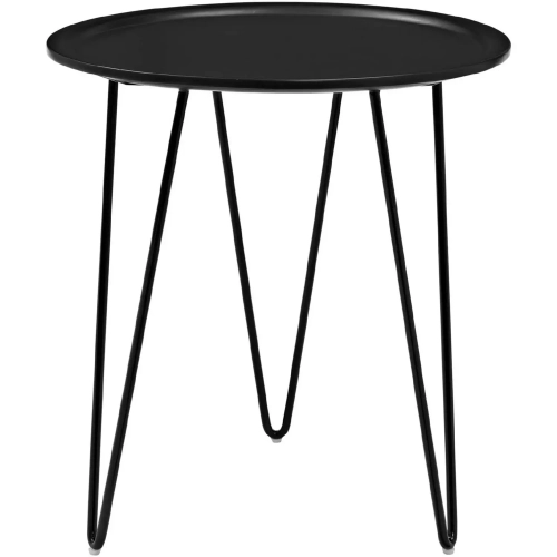 Digress Side Table in Black w/ Powder Coated Steel Legs