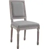 Court Vintage French Dining Chair in Light Gray Fabric