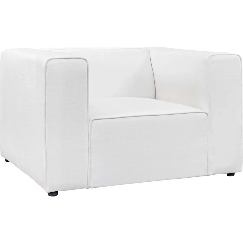 Mingle Arm Chair in White Fabric