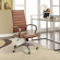 Jive High Back Office Chair in Terracotta Leatherette on Chrome Base