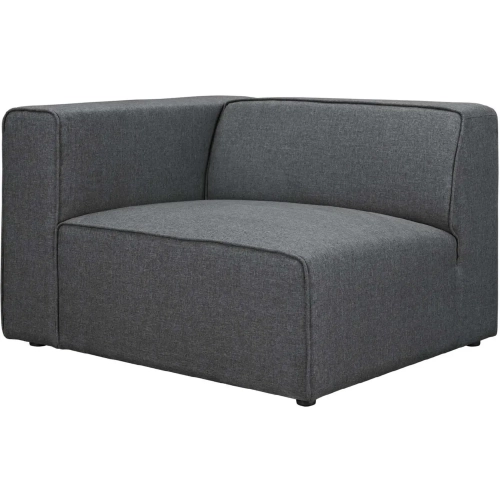 Mingle Modular Sectional Left Arm Chair in Gray Fabric