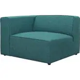 Mingle Modular Sectional Left Arm Chair in Teal Fabric