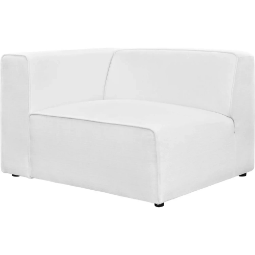 Mingle Modular Sectional Left Arm Chair in White Fabric