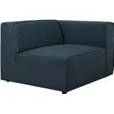 Mingle Modular Sectional Right Arm Chair in Blue Fabric