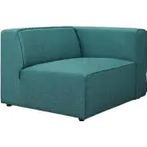 Mingle Modular Sectional Right Arm Chair in Teal Fabric