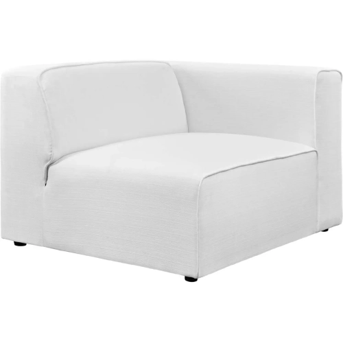 Mingle Modular Sectional Right Arm Chair in White Fabric