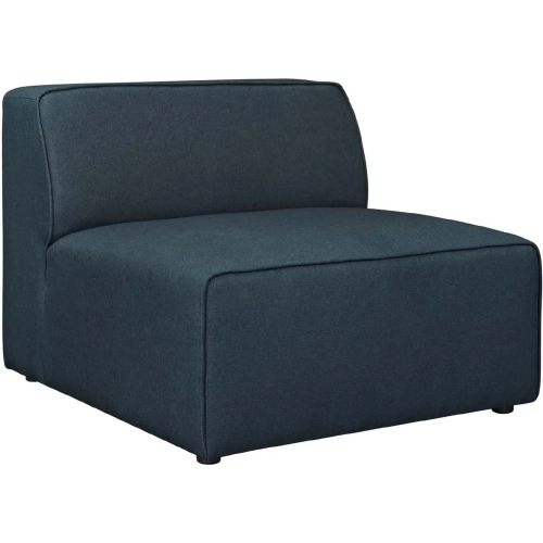 Mingle Modular Sectional Armless Chair in Blue Fabric