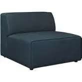 Mingle Modular Sectional Armless Chair in Blue Fabric