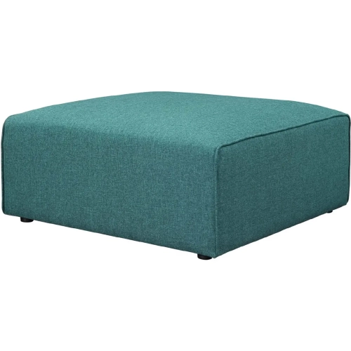 Mingle Ottoman in Teal Fabric