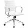 Jive Mid Back Office Chair in White Leatherette on Chrome Base