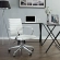 Jive Mid Back Office Chair in White Leatherette on Chrome Base