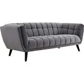 Bestow Sofa in Tufted Gray Velvet