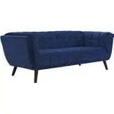 Bestow Sofa in Tufted Navy Velvet