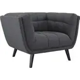 Bestow Arm Chair in Tufted Gray Fabric