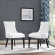 Regent Dining Chair in Tufted White Fabric with Nailhead (Set of 2)