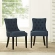 Regent Dining Chair in Tufted Azure Blue Fabric with Nailhead (Set of 2)