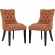 Regent Dining Chair in Tufted Orange Fabric (Set of 2)