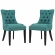Regent Dining Chair in Tufted Teal Fabric with Nailhead (Set of 2)