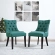 Regent Dining Chair in Tufted Teal Fabric with Nailhead (Set of 2)
