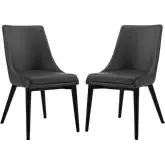 Viscount Dining Chair in Black Leatherette (Set of 2)