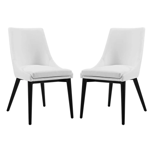 Viscount Dining Chair in White Leatherette (Set of 2)