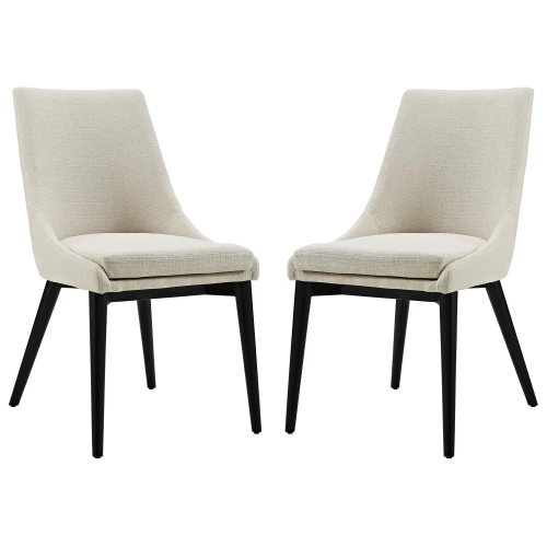 Viscount Dining Chair in Beige Fabric (Set of 2)