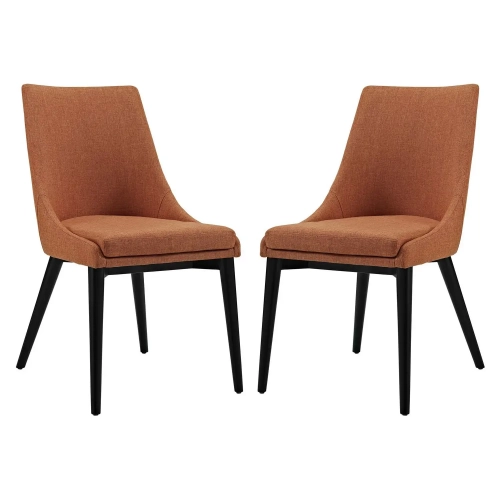 Viscount Dining Chair in Orange Fabric (Set of 2)