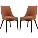 Viscount Dining Chair in Orange Fabric (Set of 2)