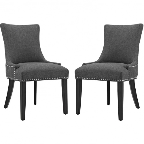 Marquis Dining Chair in Gray Fabric (Set of 2)