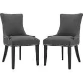 Marquis Dining Chair in Gray Fabric (Set of 2)