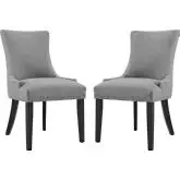 Marquis Dining Chair in Light Gray Fabric w/ Nailhead (Set of 2)