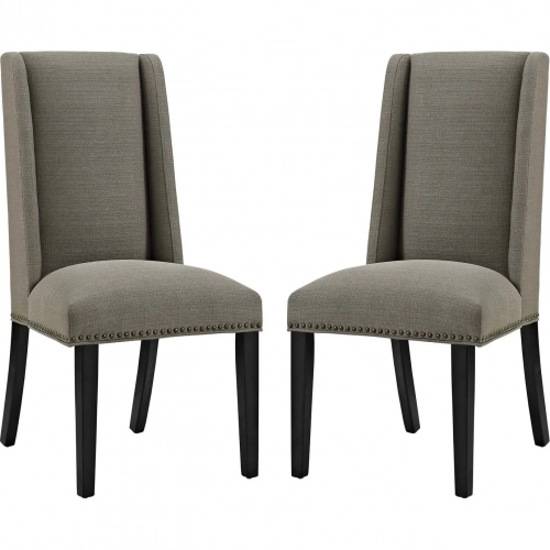 Baron Dining Chair in Granite Fabric w/ Nailhead (Set of 2)