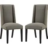 Baron Dining Chair in Granite Fabric w/ Nailhead (Set of 2)